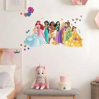 RoomMates Disney Prinsesser Blomster & Venner Store Peel & Stick Vægdekorationer – Askepot, Ariel, Jasmin, Moana, Rapunzel og flere