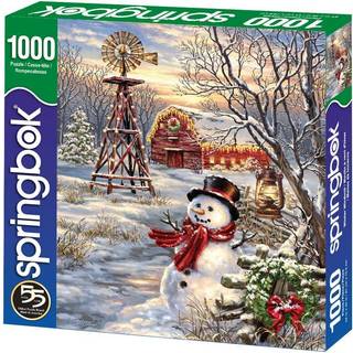 Springboks 1000 stykke puslespil vintervindmølle - lavet i USA