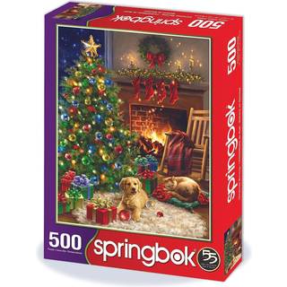 Springbok julemorgen 500 stykke puslespil - Denne klassiske scene af en hyggelig julemorgen under tr?et er farverig og afslappende