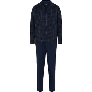 JBS pyjamas woven med vævet bomuld i navy til herre.