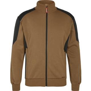 ENGEL Galaxy Sweat Cardigan med krave Toffee Brown/Antrazitgrå 8830-233 2XL