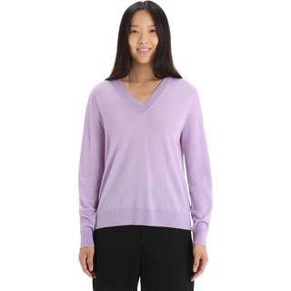 Icebreaker Women's Wilcox Long Sleeve V Sweater Purple Gaze, XS