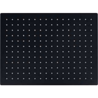 regnbrusehoved 40x30 cm rustfrit stål rektangulær sort