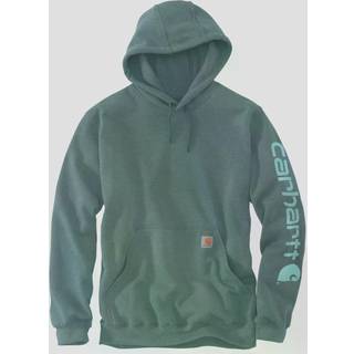 Carhartt Sleeve Logo Hooded Sweatshirt Hoodie Herrer størrelse M farve turkis