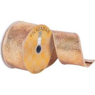 Vickerman 2.5 """" X10yd Gold Geometric Curve Ribbon - Q180173