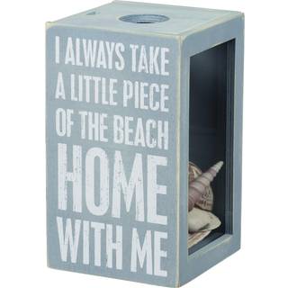 Primitiver af Kathy Seashell Holder - Kystindretning Glas Display Treasure Chast Room and Bedroom Decor