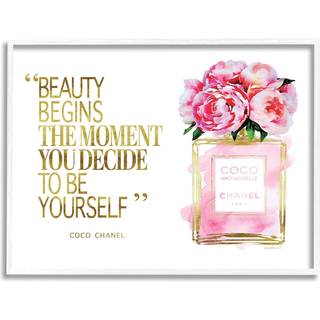 Stupell Industries Fashion Perfume Gold Pink Watercolor Inspirational Word Design af kunstner Amanda Greenwood Wall Art 16 X 20