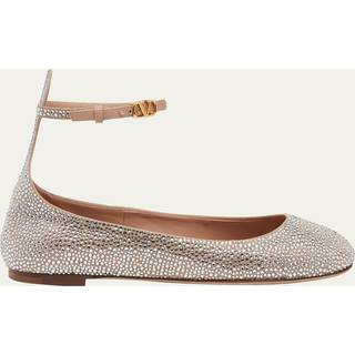 Valentino Garavani Tan-Go embellished suede ballet flats - beige - EU 38