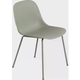 Muuto Fiber Spisebordsstol med Tube Base Støvet Grøn
