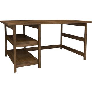City skrivebord i træ med 2 hylder 120x55x75 cm Flere varianter - Mørk fyrretræ