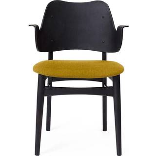 Warm Nordic Gesture stol, polstret sæde Yellow/Sortlakeret bogholder