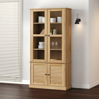 glasskab VIGO 85x35x170 cm massivt fyrretræ