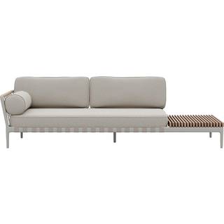 Vipp720 open-air havesofa åben højre ende med bord lysegrå