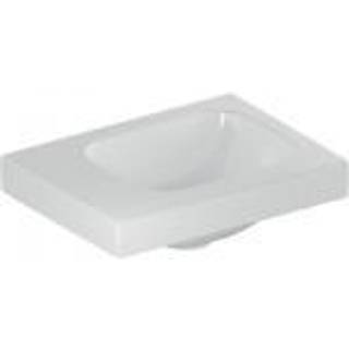 Geberit iCon Light håndvask: Hvid / KeraTect, B=38cm, H=13cm, T=28cm, Hanehul=Uden, Overløb=Uden, Opbevaringsflade=Til venstre