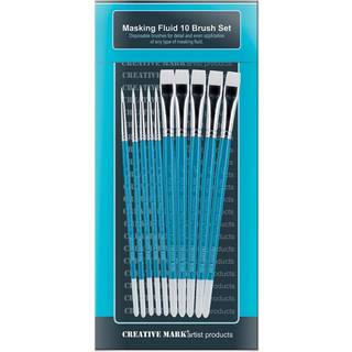 Kreativ Mark Masking Fluid Paint B?rster (s?t af 10) - Vandfarveb?rster indeholder syntetisk h?r m/korte tr?h?ndtag