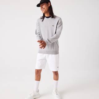 Lacoste Cotton Knitted Sweater Silver Chine