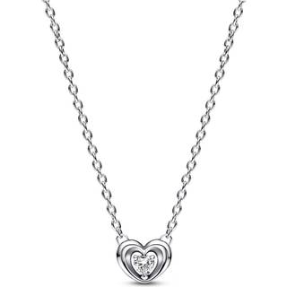 Pandora Radiant Heart & Floating Stone Necklace - Silver - 45cm