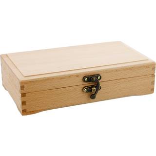 U.S. Art Supply Multi -Function Unfinished Beechwood Artist Tool og b?rsteopbevaringsboks med l?se l?s - Beskyt og organiserer og transporterer b