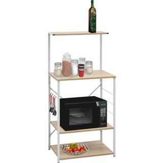 køkkenreol til mikroovn 60x39,6x123 cm konstrueret træ hvid/eg