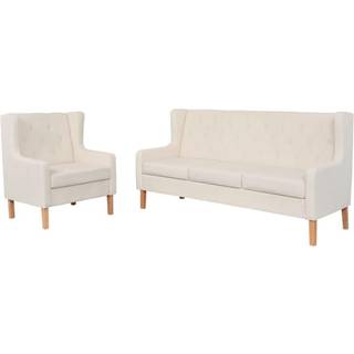 sofasæt 2 dele stof cremehvid