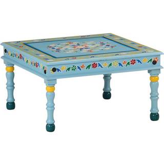 Sofabord Håndmålet Massivt Mangotræ - Turkis