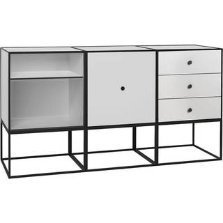 Audo Copenhagen Frame 49 Trio Sidebord Med Ramme t - Skænke & Sideboards Melamin Lysegrå - 71077-001563
