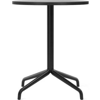 Audo Copenhagen - Harbour Column Dining Table 4-star - Black/Black Oak - Ø60 cm - Spiseborde - Norm Architects - Sort - MDF/Metal/Træ
