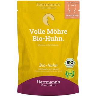 Herrmann's Manufaktur Selection Adult vådfoder til katte med økologisk kylling, gulerødder og kamut 159.50 DKK/1 kg (20 x 100.0g)