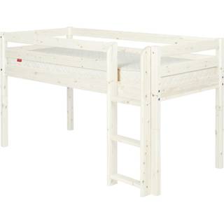 Højseng 120 Cm Med Sengehest Og Stige, 90x200 Cm, Hvid