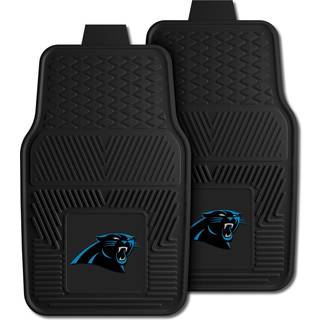 Fanmats 8889 Carolina Panthers 2-stykke Heavy Duty Vinyl Car Mat Set Front Row Floor Mats All Weather Protection Universal Fit Deep Resevoir Desi