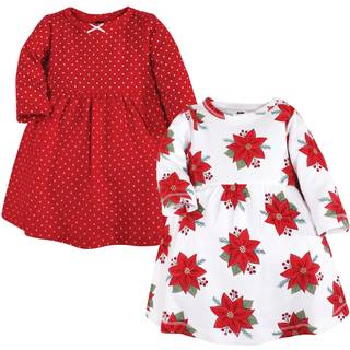Hudson Baby Girls 'Cotton Dresses Poinsettia Dot 0-3 måneder