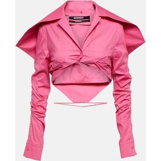 Jacquemus La Chemise Meio cotton cropped shirt - pink - XS