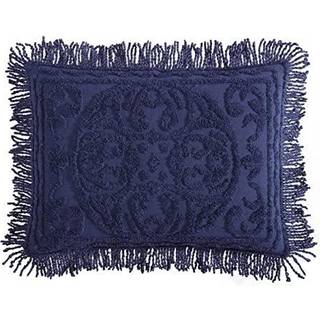 Beatrice Home Fashions Medallion Chenille Standard Sham Navy