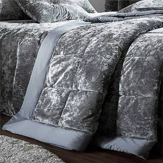 Catherine Lansfield Catherine Lansfield Silver Crushed Velvet Bedspread