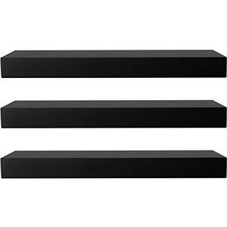 Kiera Grace Stockholm Maine flydende hylder Moderne vægmonteret hængende hylde til soveværelset køkken 16 """" sort 3pack