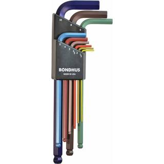 Bondhus 69499 Ball End L-Wrench Set m/ColorGuard Finish 9 Piece