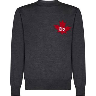 DSQUARED2 D2 Leaf Knit Jumper Grey