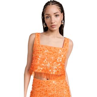 Staud Sequined crop top - orange - XL
