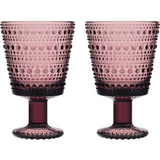 Iittala Kastehelmi glas på fod 26cl 2 stk Lyng