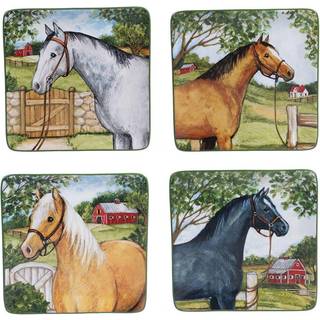 Certificeret International Clover Farm 8.25 """" Salat/dessertplader Assorterede design Multifarvet stort sæt på 4