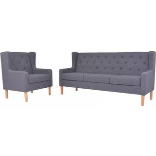 sofasæt 2 dele stof grå