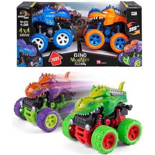 SpeedCar, Dino monster trucks, 1:36, 2 stk. [Levering: 1-2 dage]