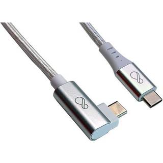 OCHNO USB-C to USB-C Cable Gen2, Angled White 0.7m