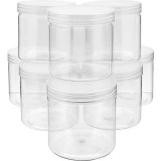 Juvale slimbeholdere med l?g - 8 pakklare plastikkrukker til b?rn DIY h?ndv?rk (12 oz)