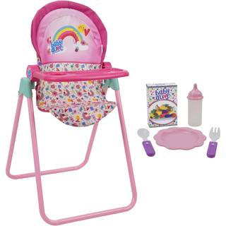 Baby Alive 509 Crew Doll High Chair Set - Pink & Rainbow - 6 stykker passer til dukker op til 24 """" Highchair W/Front Feeding Tray & 5 Feeding Ac