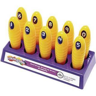 Farve Good Grea Stamping Sticks Pack med 10 numre 0-9 klassev?relsesforsyninger (1 1/4 """" X 5 1/8 """")