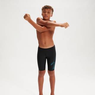 Speedo lange badebukser til drenge - Hyperboom Placement - Sort/blå