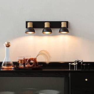 Lindby Bosko spotlight, sort, 3 lyskilder, langt