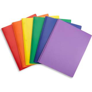 6 pakke flerfarvet plastiklomme mapper med 3 spidser plastmapper til skolekollege hjem og arbejde 6 plastmapper