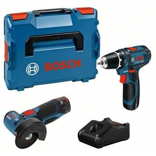 Bosch 12v sæt med 2 værktøjer gsr 12v-15 og gws 12v-76 2x2ah batterier un3481